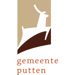 Logo gemeente Putten met gestileerd hertengewei en oranje tekst putten voor zakelijke illustraties in Deventer